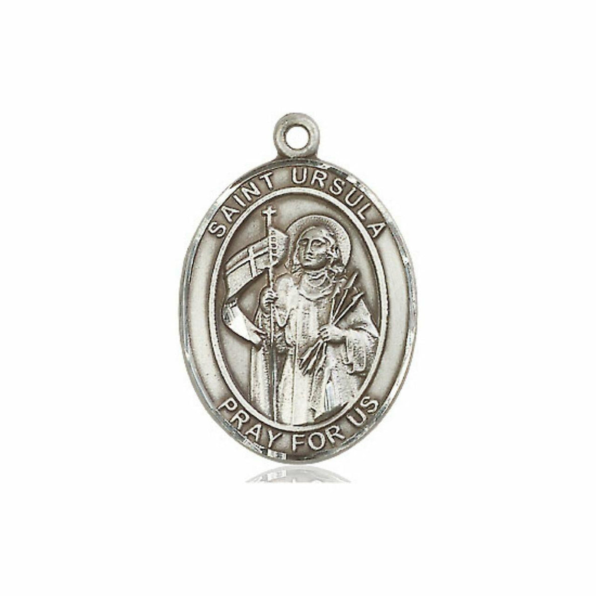 St Ursula Medal - Sterling Silver Oval Pendant 3 Sizes