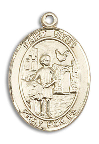 St Vitus Medal - 14kt Gold Oval Pendant 3 Sizes