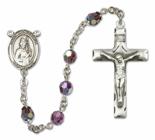 St Wenceslaus Sterling Silver Rosary - 16 Color Options 8273/0644