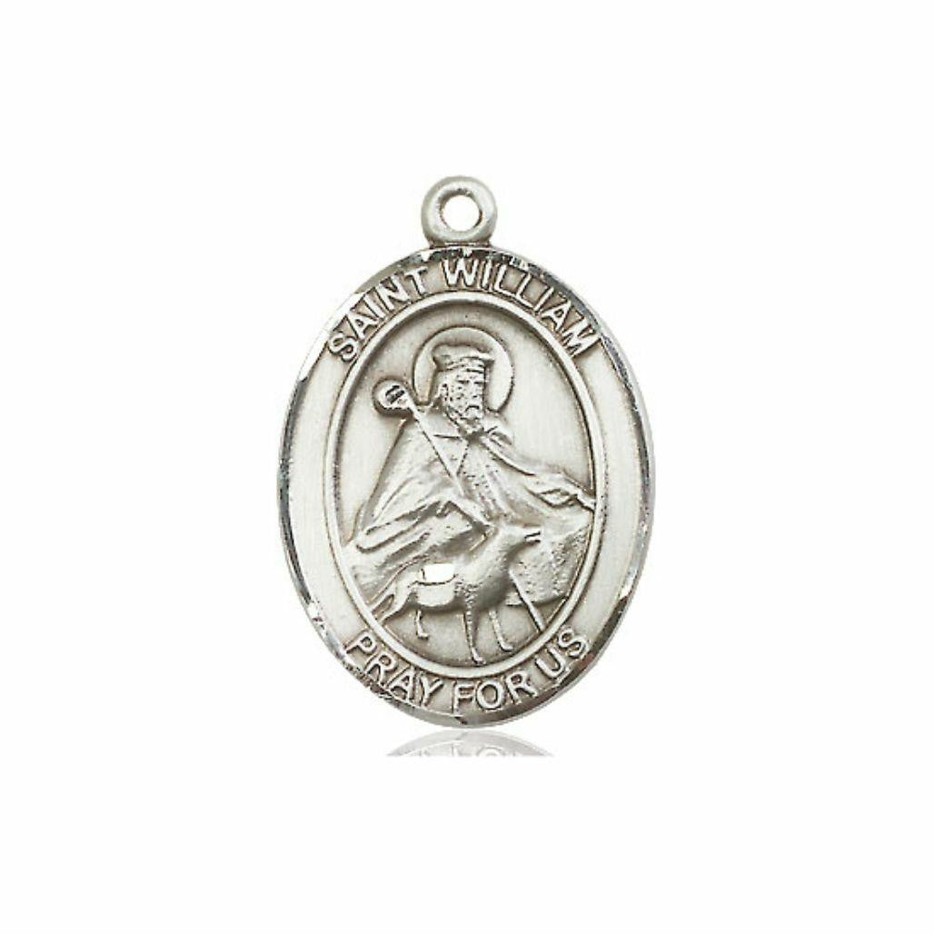 St William Medal - Sterling Silver Oval Pendant 3 Sizes