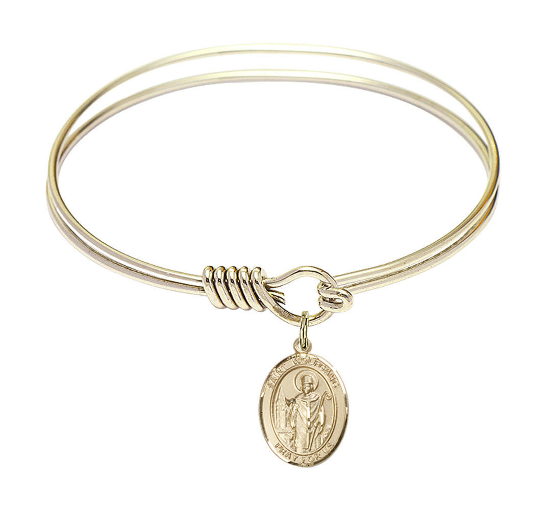 St Wolfgang Round Eye Hook Bangle Bracelet - Gold-Filled Charm - 6.25 Inch 9323GF