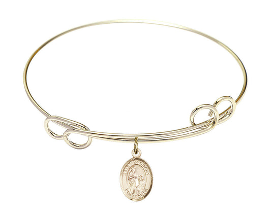 St Zachary Double Loop Bangle Bracelet - Gold-Filled Charm 9116GF