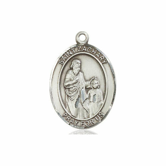 St Zachary Medal - Sterling Silver Oval Pendant 3 Sizes