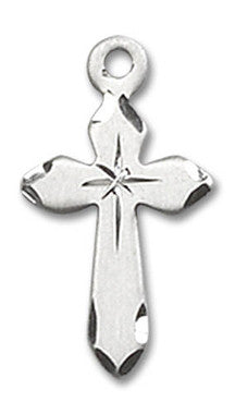 Starburst Cross Pendant - Sterling Silver 5/8" x 3/8" (2529SS)