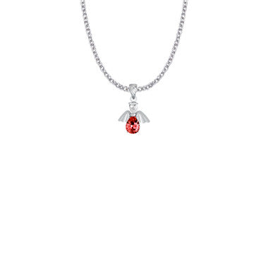 July Angel Birthstone Necklace - Sterling Silver Pendant On 18" Stainless Chain (SM9155SH)