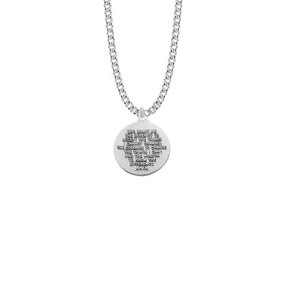 Back of necklace with Serenity Prayer