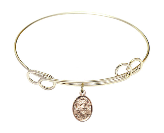 Sts Peter And Paul Double Loop Bangle Bracelet - Gold-Filled Charm 9410GF