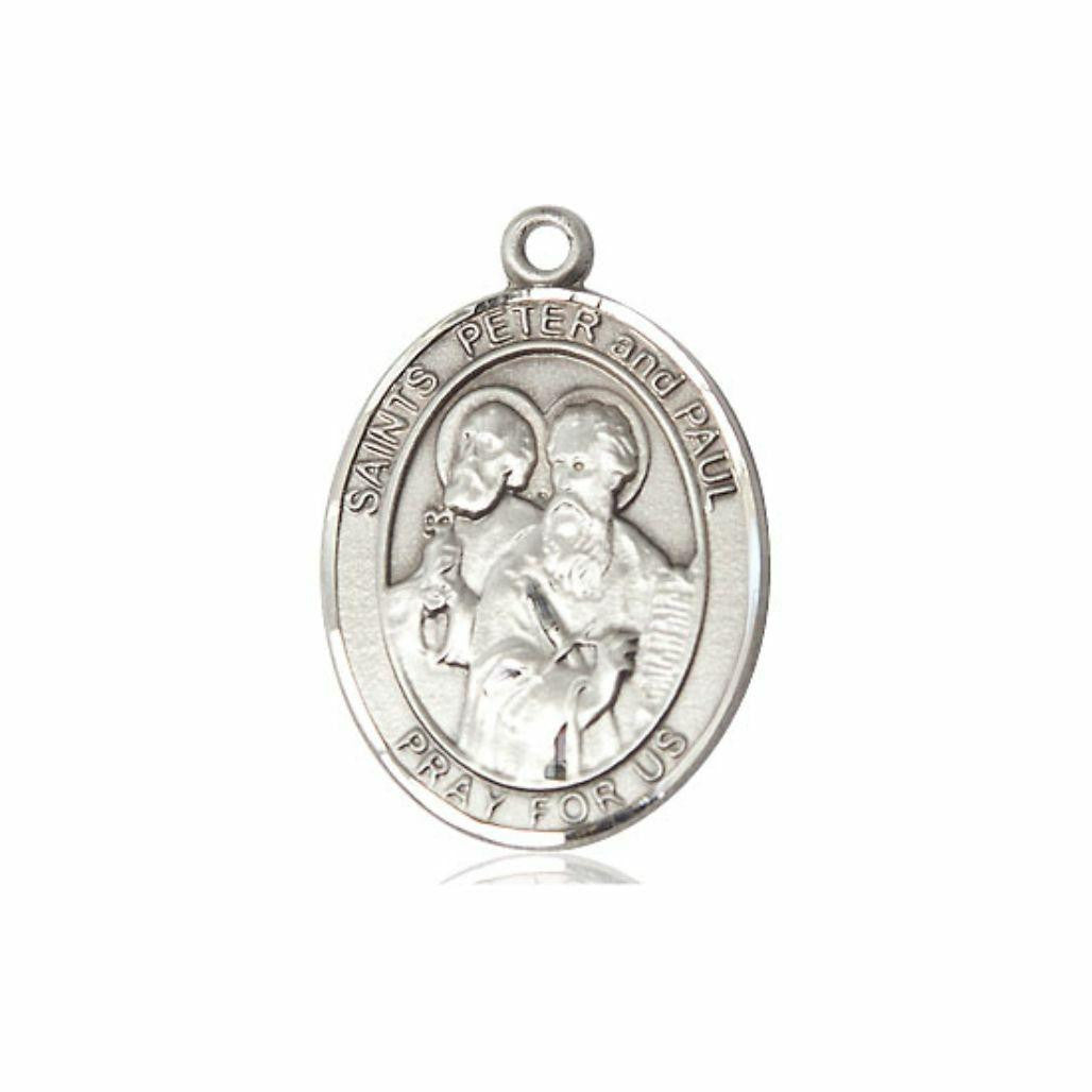 Sts Peter and Paul Medal - Sterling Silver Oval Pendant 3 Sizes