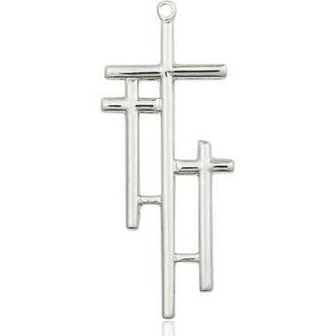 Three Crosses Pendant - Sterling Silver 1 3/8" x 1/2" (6030SS)