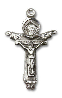 Trinity Crucifix Pendant - Sterling Silver 1 3/8" x 7/8" (0065SS)