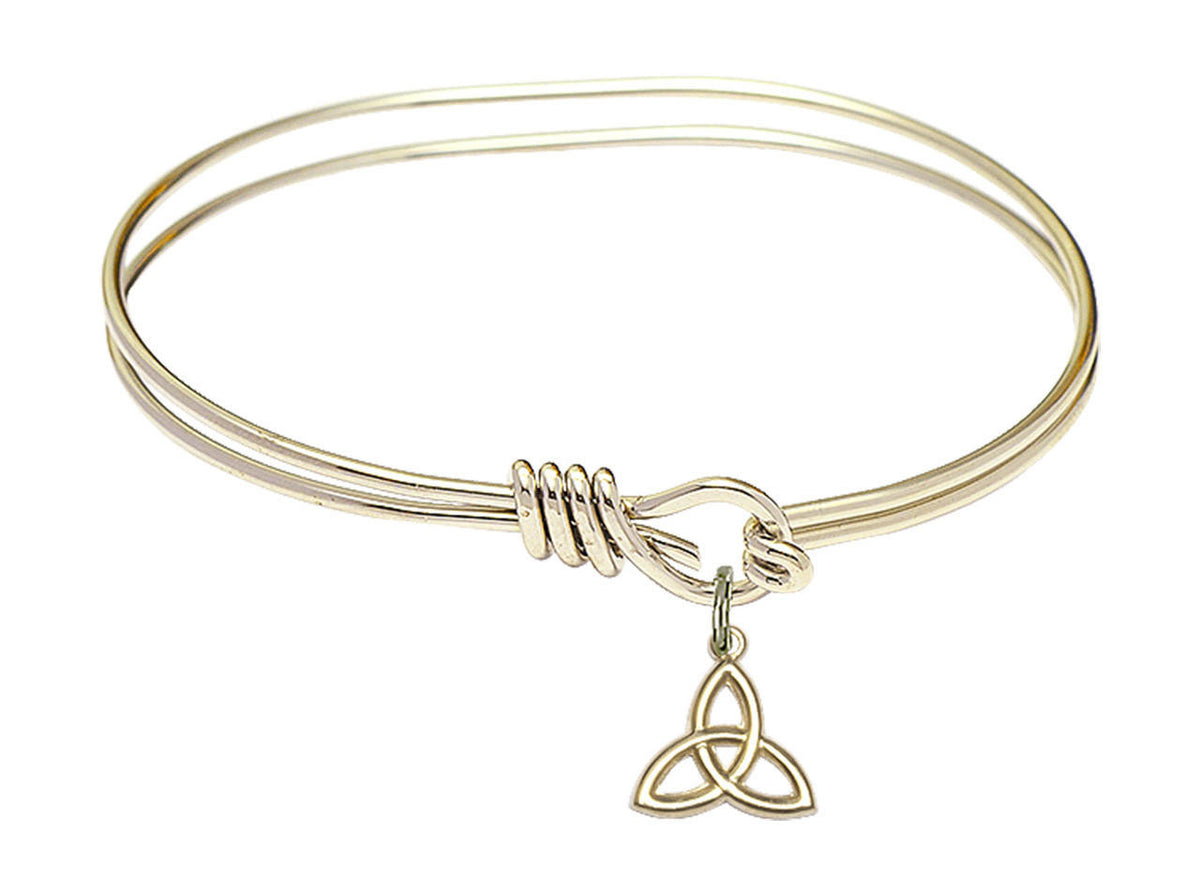 Trinity Irish Knot Eye Hook Bangle Bracelet - Gold-Filled Charm 5100GF