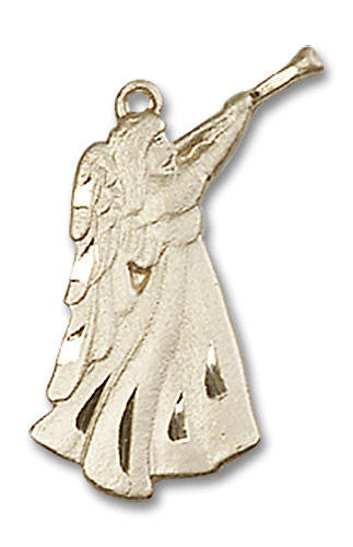 Trumpeting Guardian Angel Pendant - 14kt Gold 7/8 x 1/2 4240