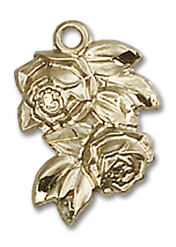 Two Rose Pedals Pendant Charm - 14kt Gold 0204