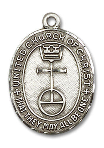 United Church of Christ Medal - Sterling Silver 7/8 x 5/8 Pendant 4236SS