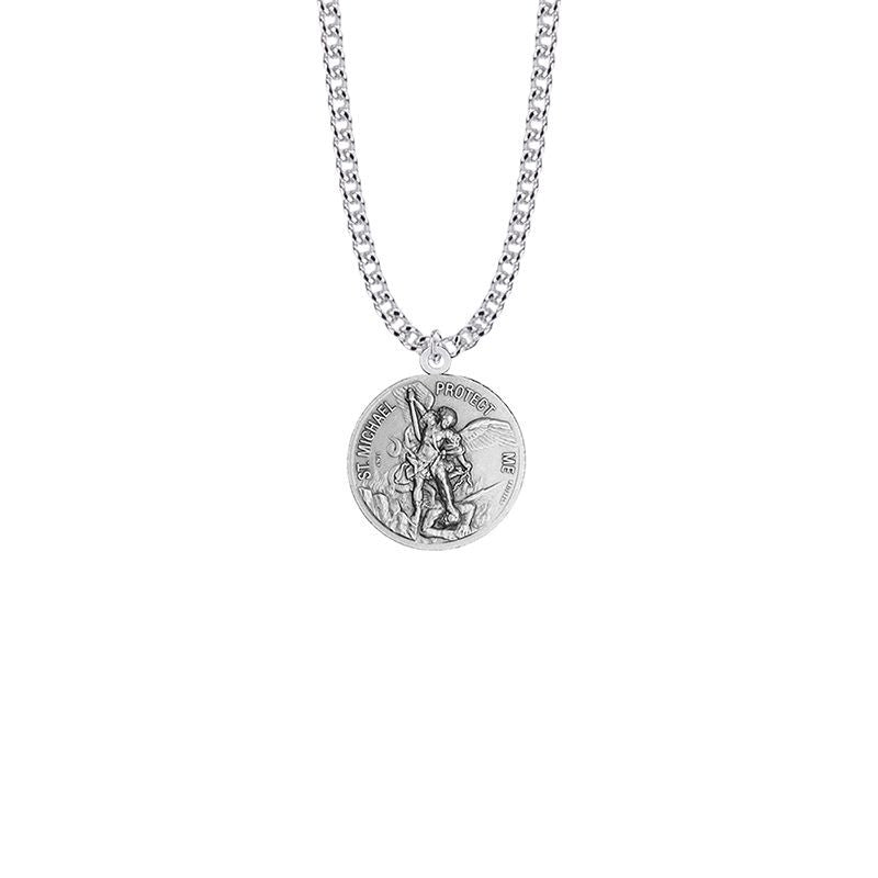 Small St Michael Air Force Necklace - Sterling Silver Medal On 20 Stainless Chain SM8258SH
