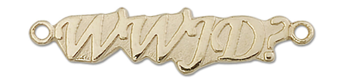 WWJD Sideways Pendant - 14kt Gold 5916